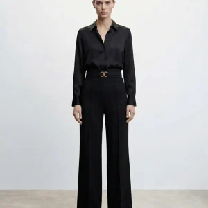 PANTALON LARGE À TAILLE HAUTE