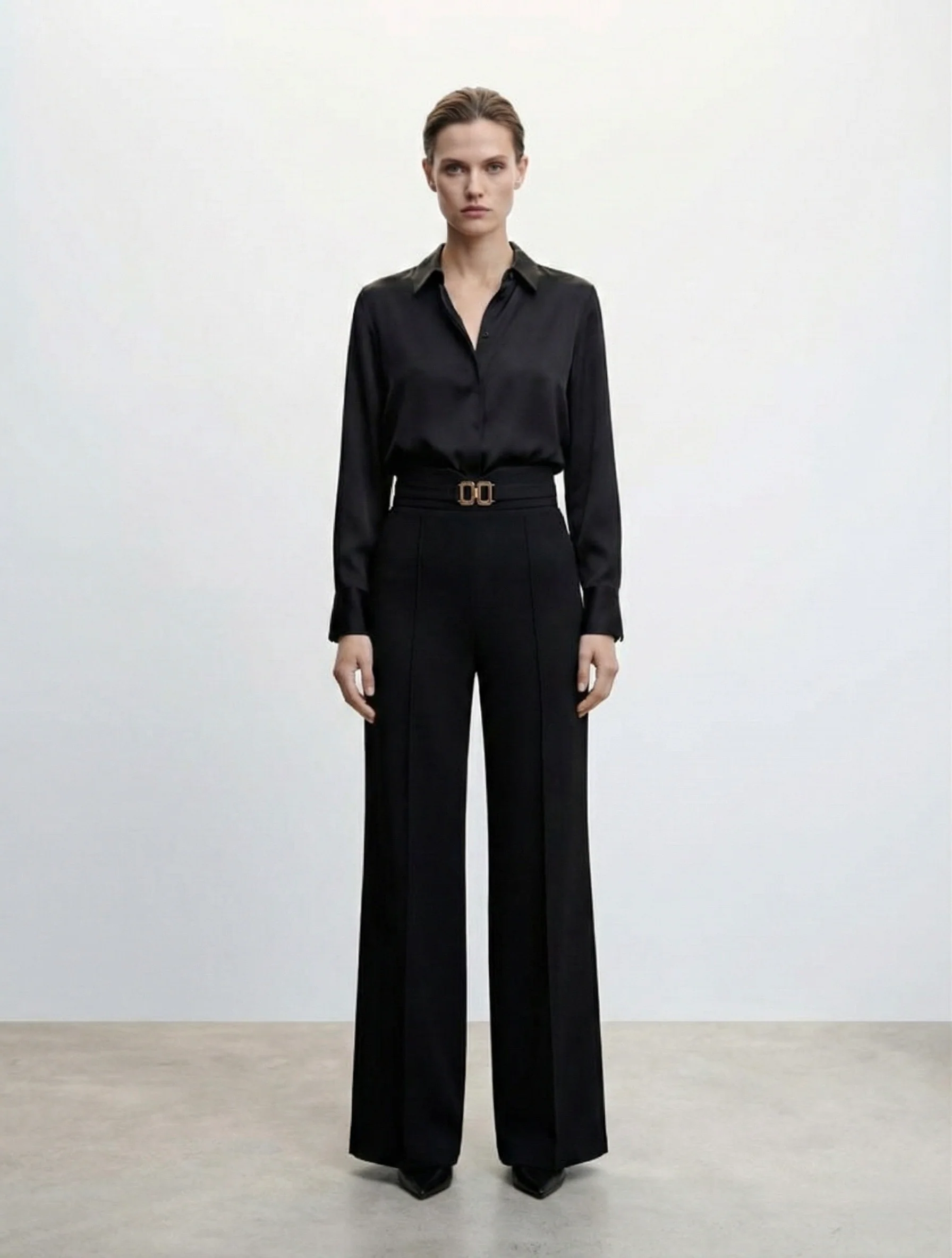 PANTALON LARGE À TAILLE HAUTE