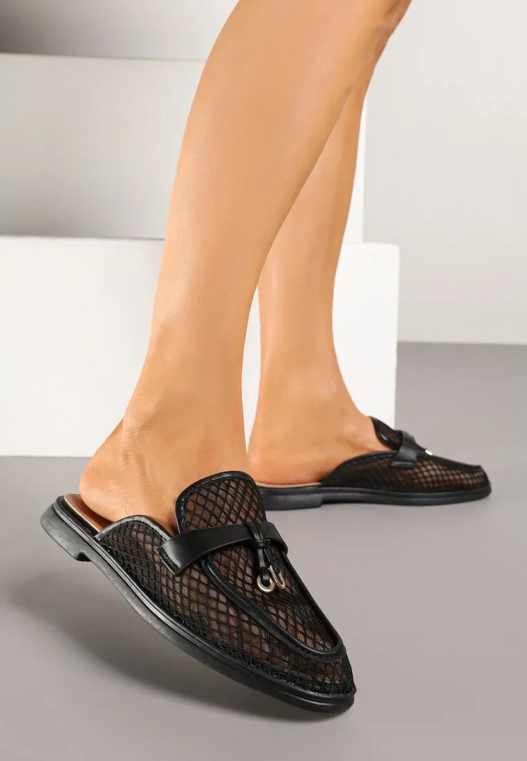 Babouche en maille transparente avec appliqué Teloviela – Image 6