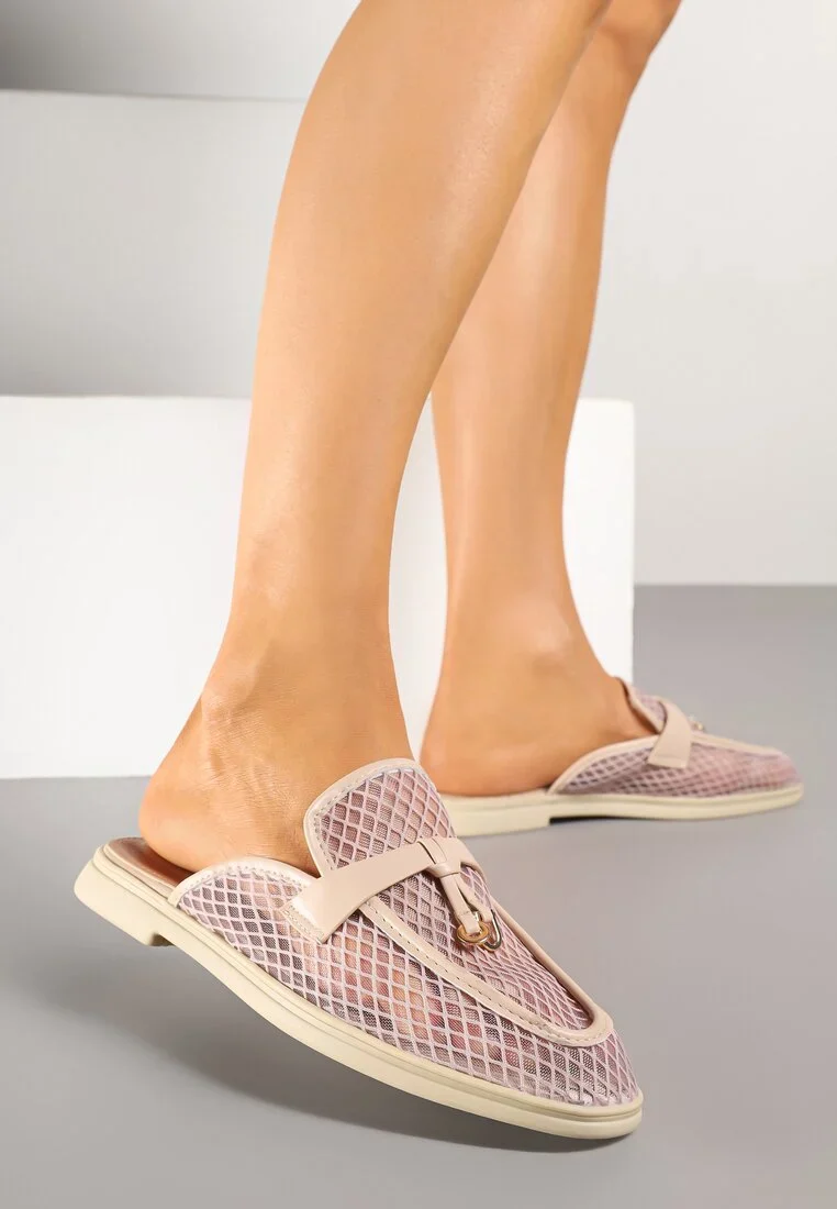 Babouche en maille transparente avec appliqué Teloviela – Image 5