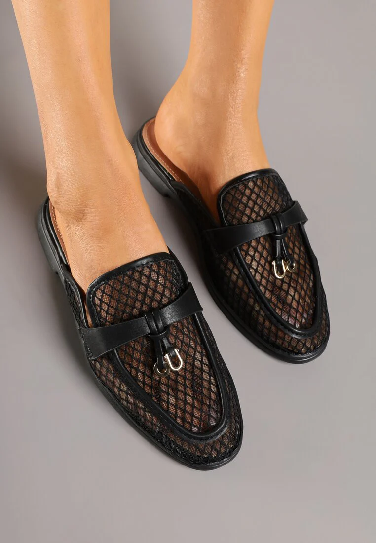 Babouche en maille transparente avec appliqué Teloviela – Image 9