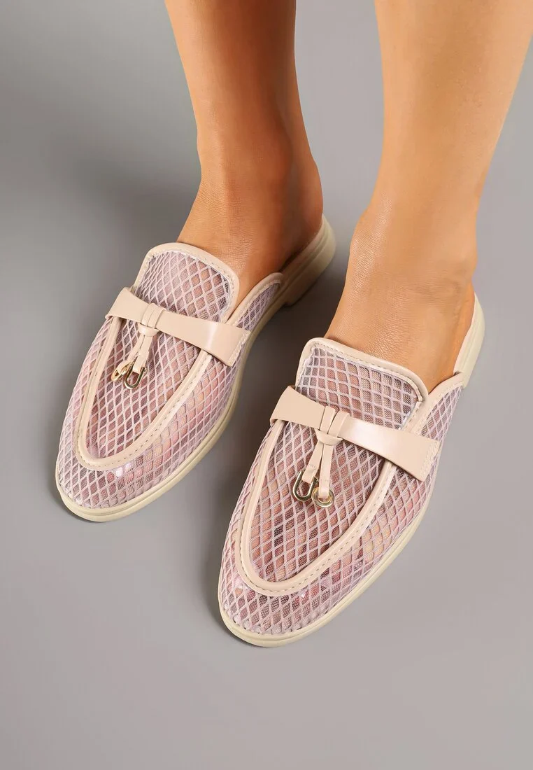 Babouche en maille transparente avec appliqué Teloviela – Image 8