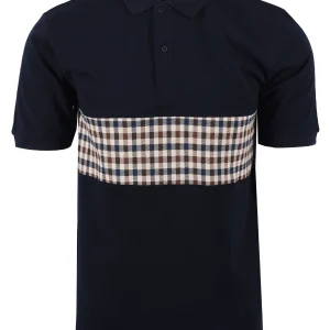 Aquascutum Iconic Insert Polo Navy