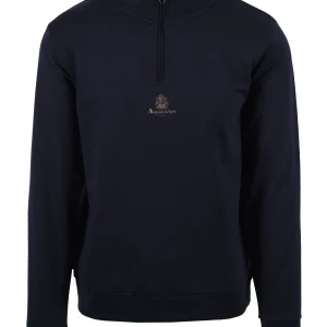 Aquascutum Small Logo Half Zip Navy