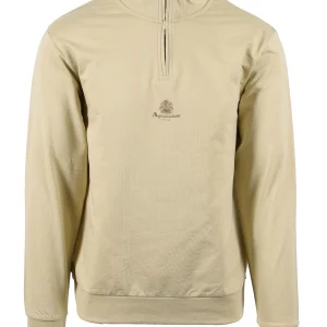 Aquascutum Small Logo Half Zip Beige