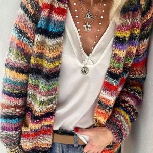 Cardigan en maille texturée pour femme à motif