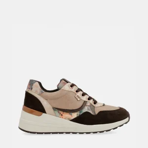 Baskets sport Padded marrons avec semelle compensée