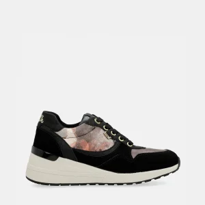 Baskets sport Padded noirs avec semelle compensée