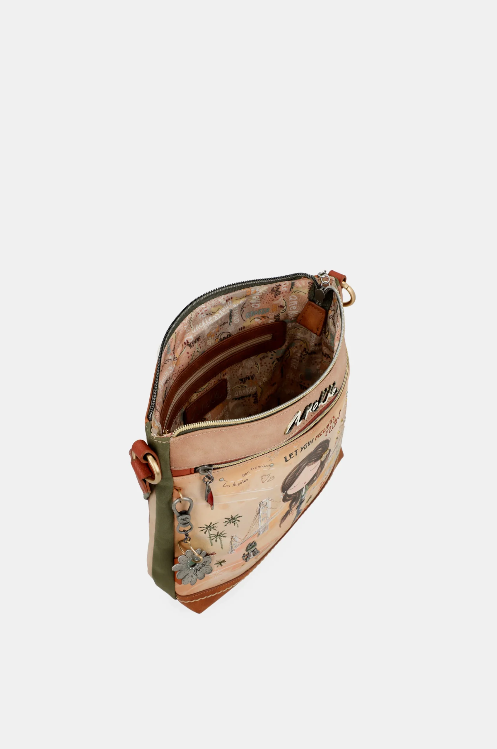 Sac bandoulière carré camel Peace & Love – Image 5