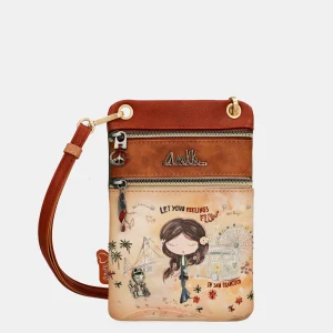 Mini sac bandoulière camel Peace & Love