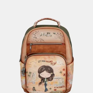 Sac à dos d’école camel Peace & Love