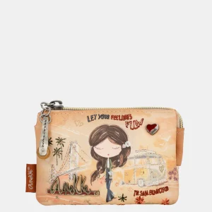 Porte-monnaie 3 compartiments camel Peace & Love