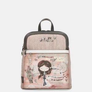 Sac à dos 2 compartiments rose Peace & Love