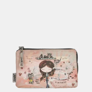 Porte-monnaie 3 compartiments rose Peace & Love