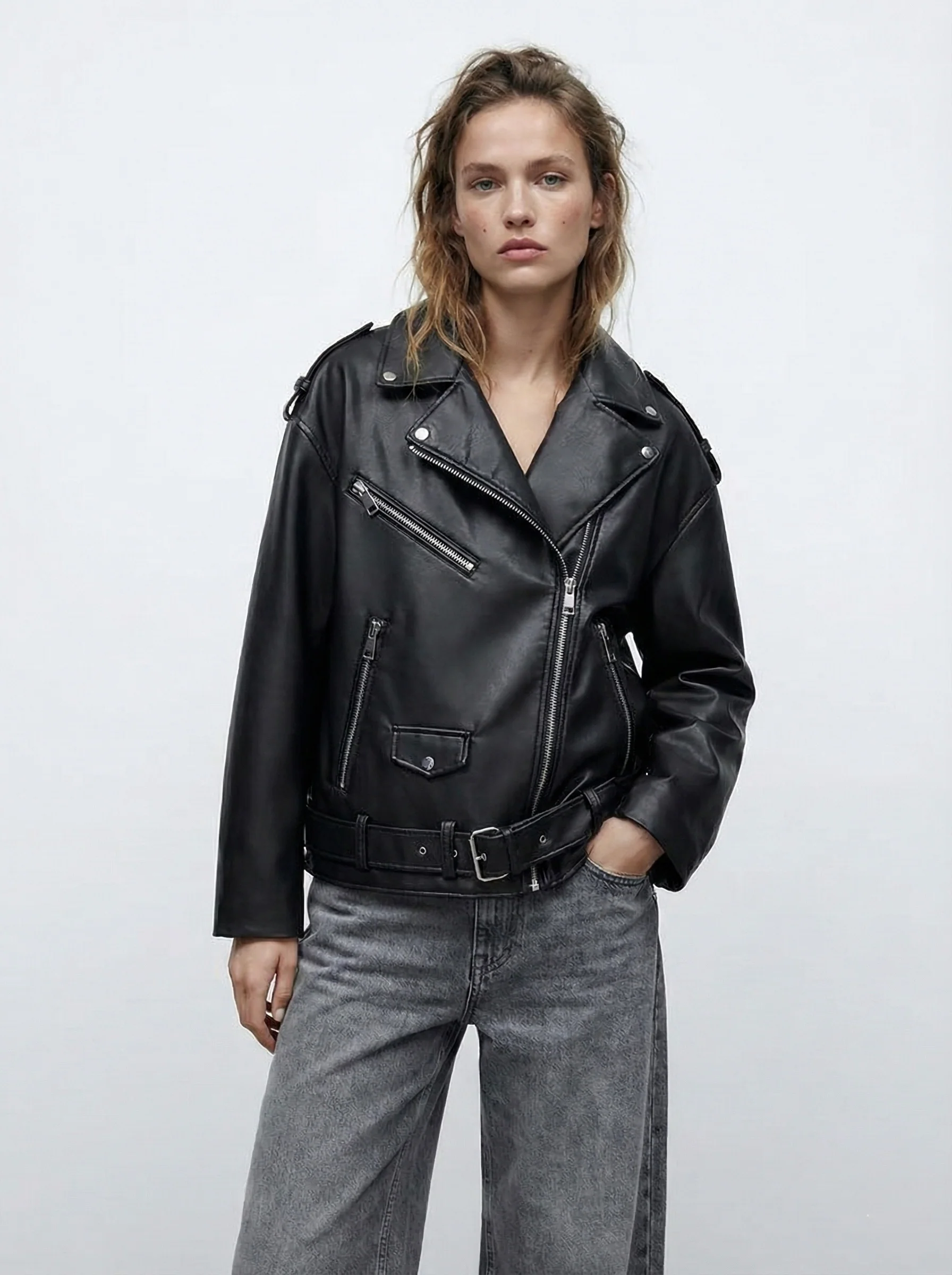 PERFECTO ZIPPÉ À CEINTURE INTÉGRÉE