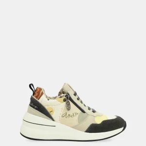 Baskets multicolores à semelle compensée