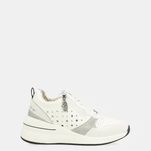 Baskets blanches à semelle compensée Lunares