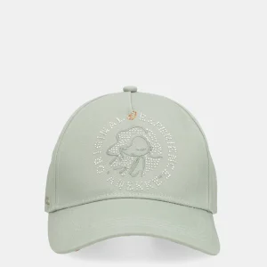 Casquette verte avec nœud imprimé