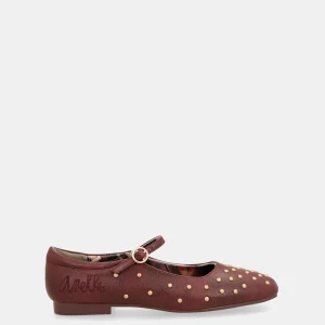 Ballerines cloutées bordeaux