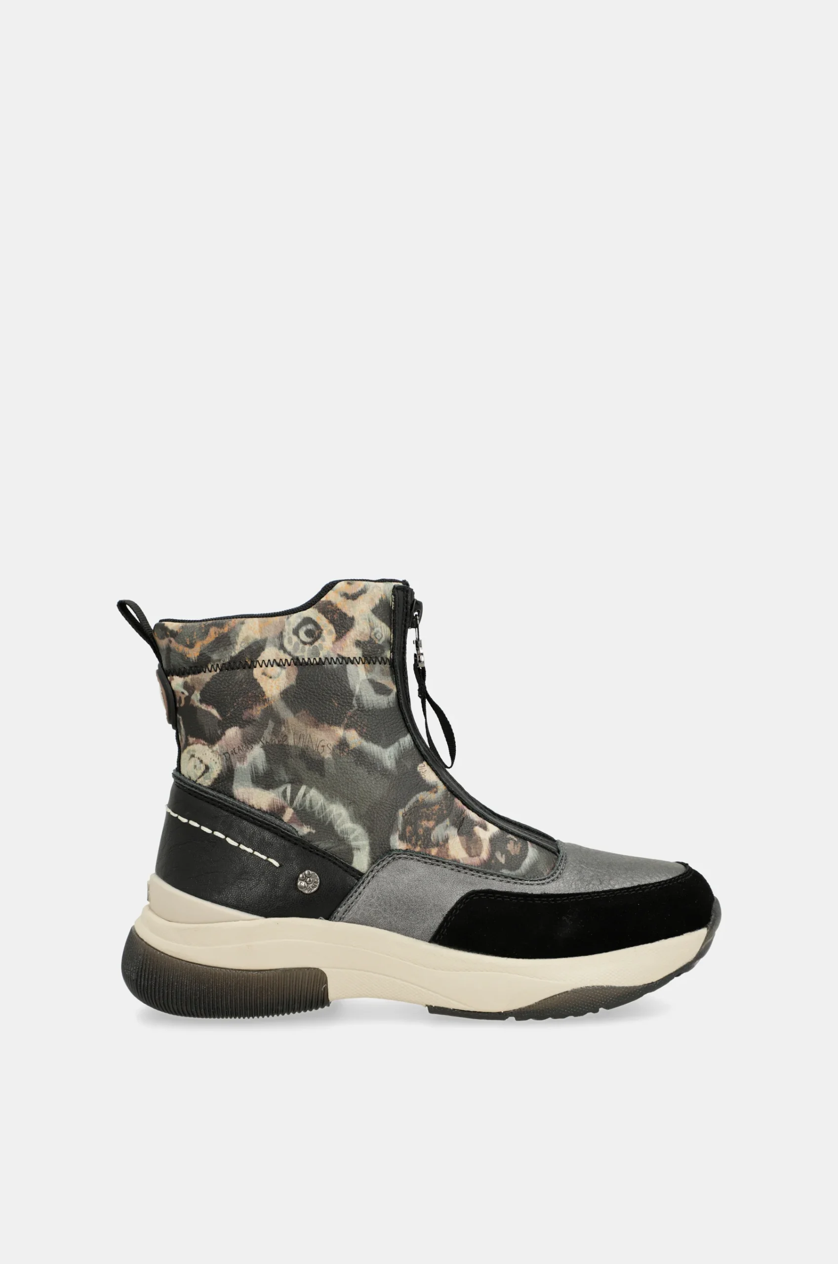 Baskets montantes anthracite imprimé