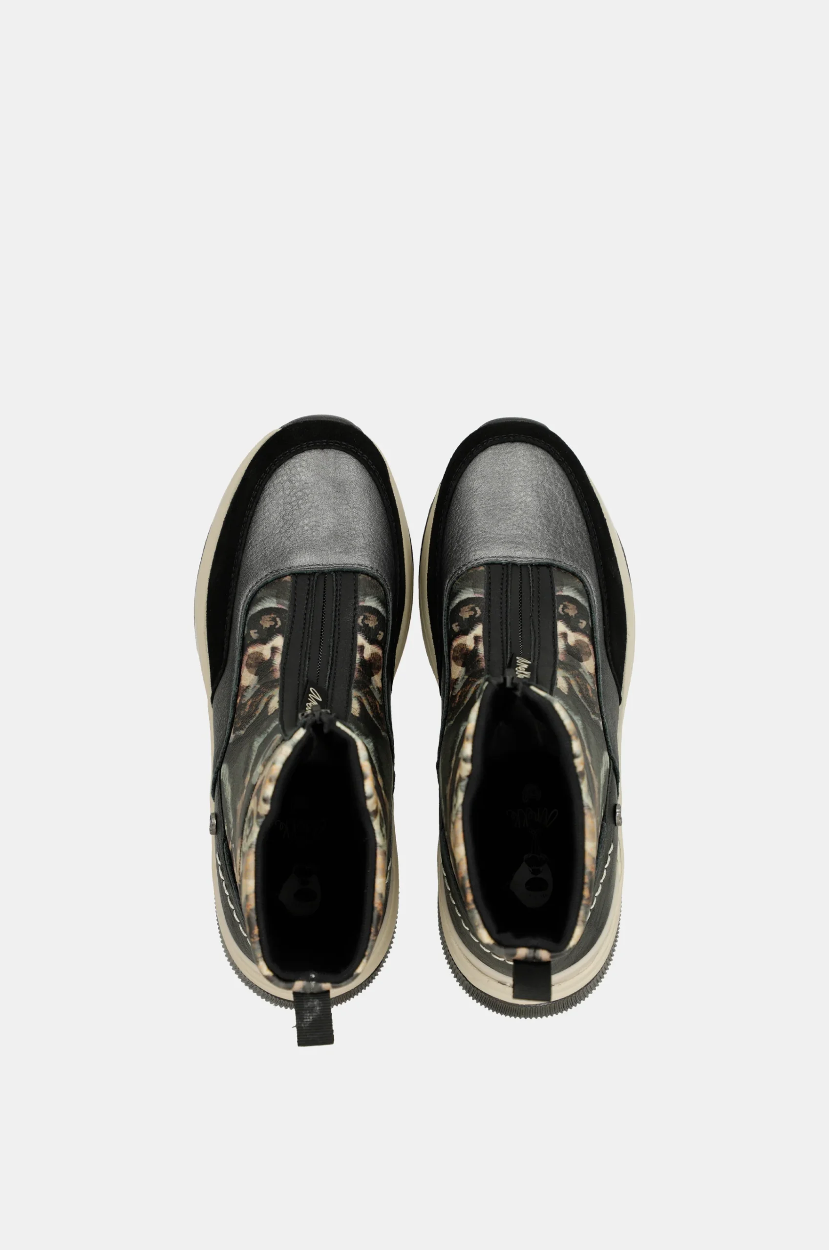 Baskets montantes anthracite imprimé – Image 3