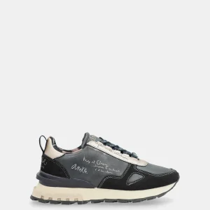 Baskets bleu marine et beige