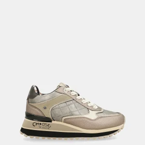 Baskets compensées métallisé