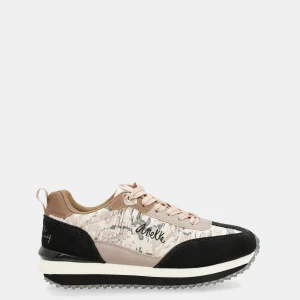 Baskets noir et doré semelle multicolore