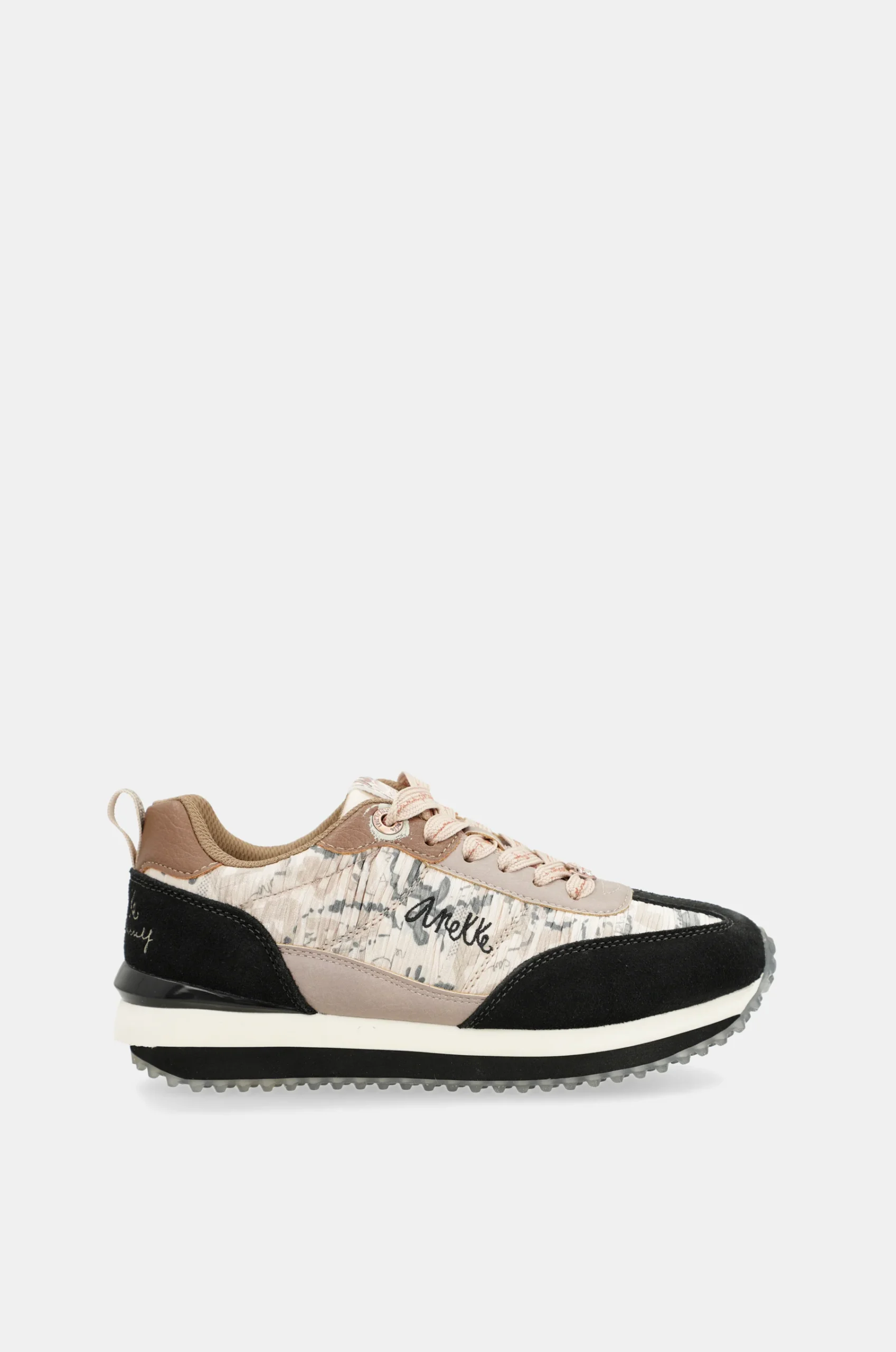 Baskets noir et doré semelle multicolore