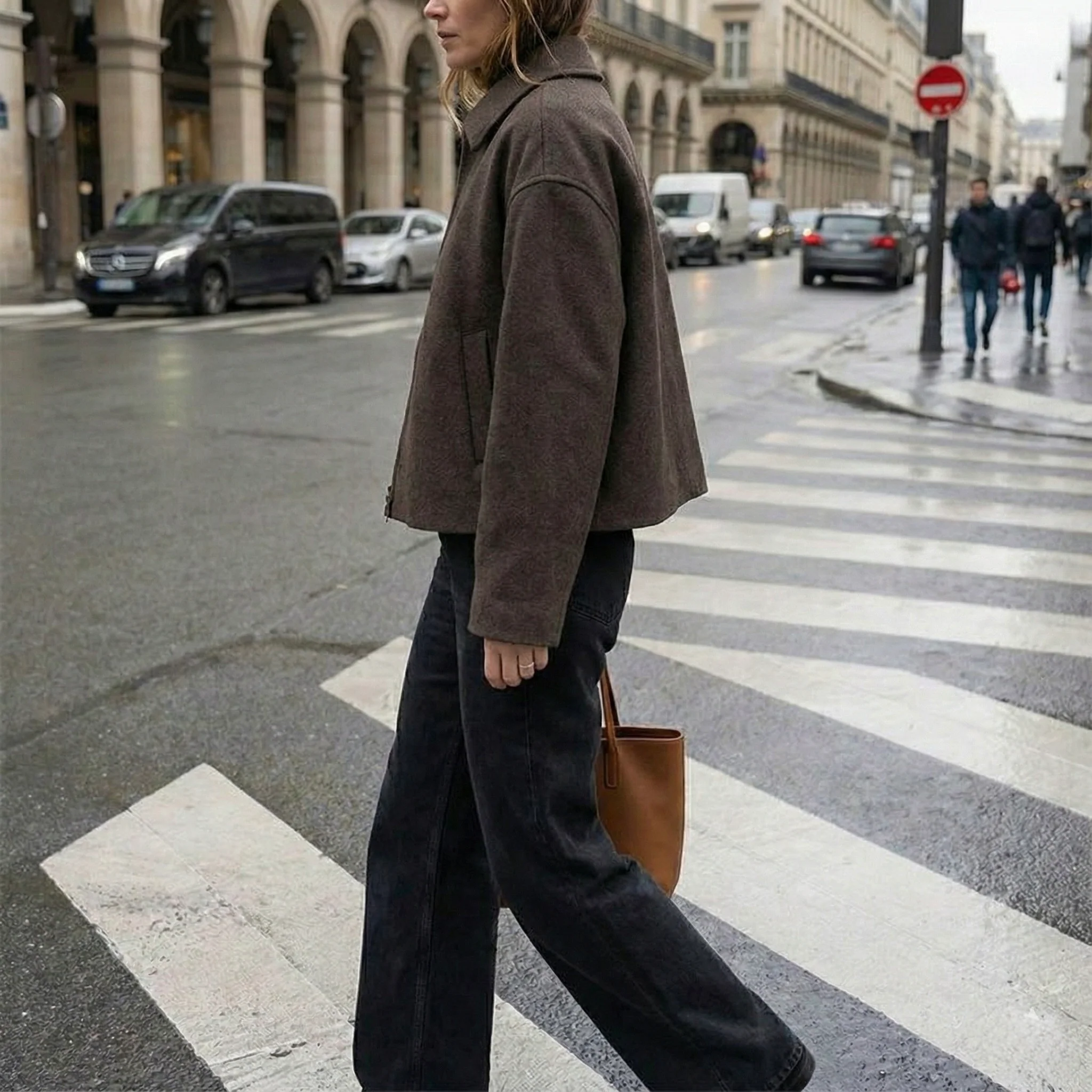 MANTEAU DROIT EFFET LAINE – Image 2