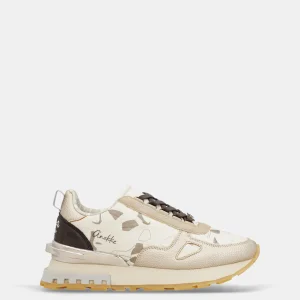 Sneakers beige et dorés