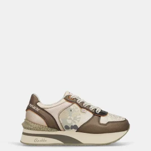 Sneakers beige et cuivrés