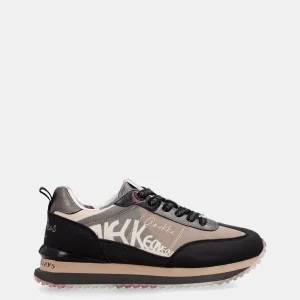 Sneakers noirs et roses