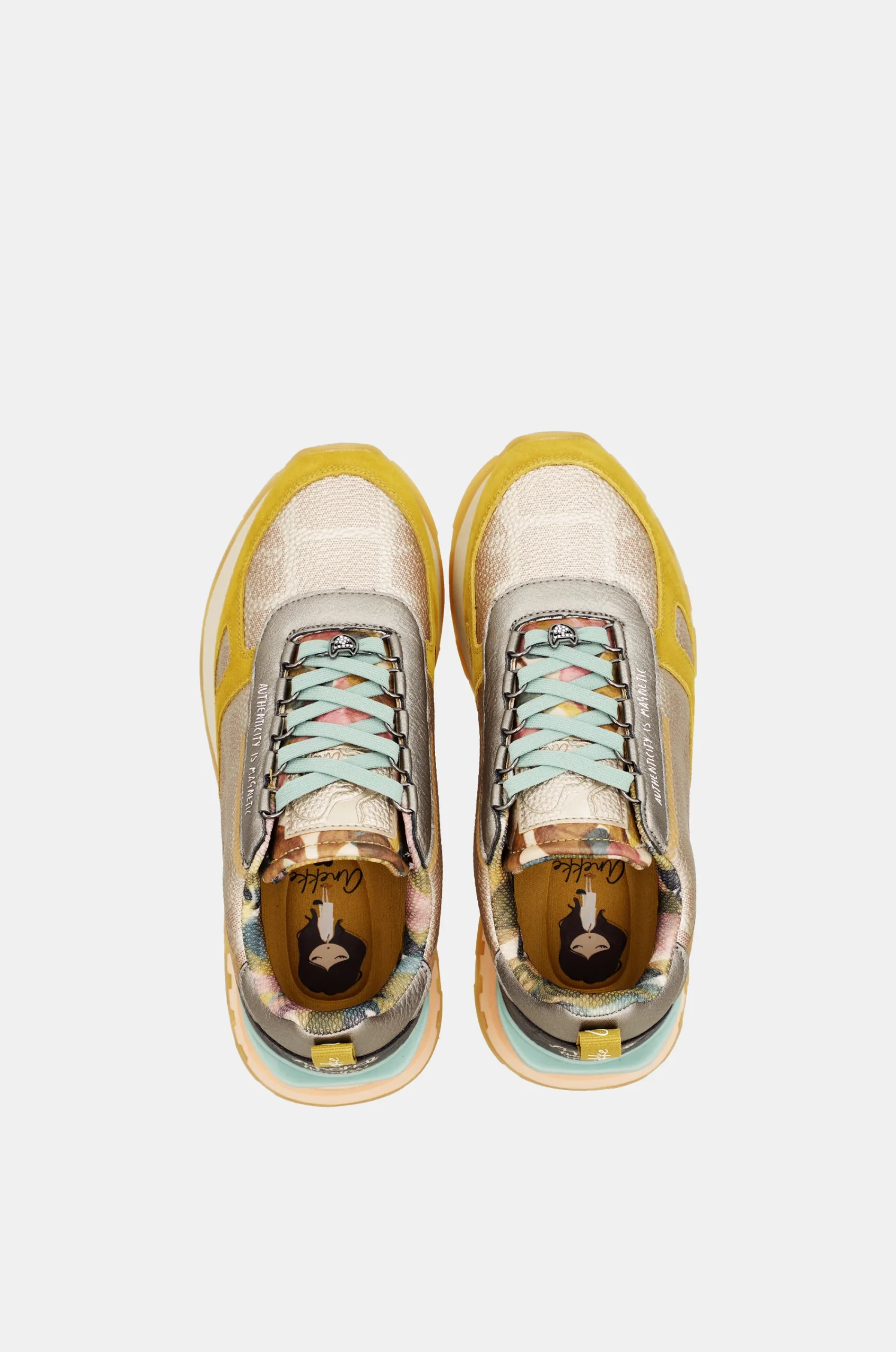 Sneakers jaunes et dorés Bloom – Image 8