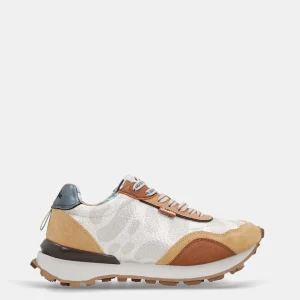 Sneakers beige et orange