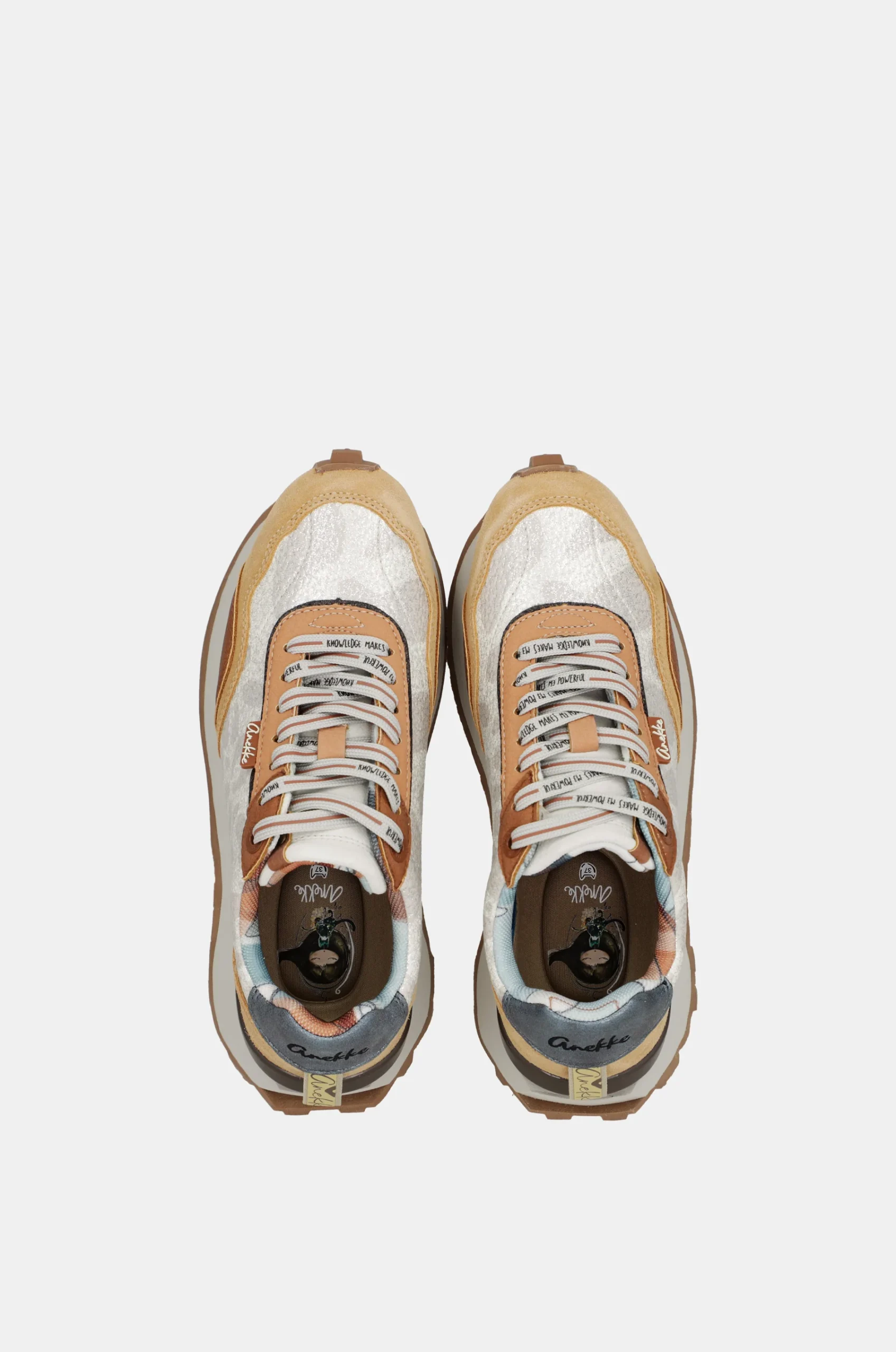 Sneakers beige et orange – Image 9