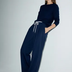 PANTALON LARGE À CORDON CONTRASTANT