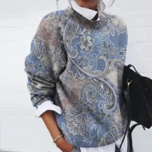 Pull imprimé élégant à motif paisley