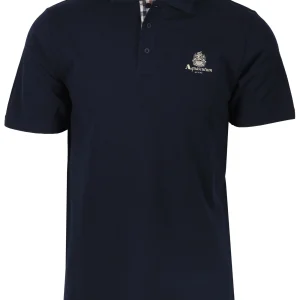 Aquascutum Small Logo Piquet Polo Shirt Navy