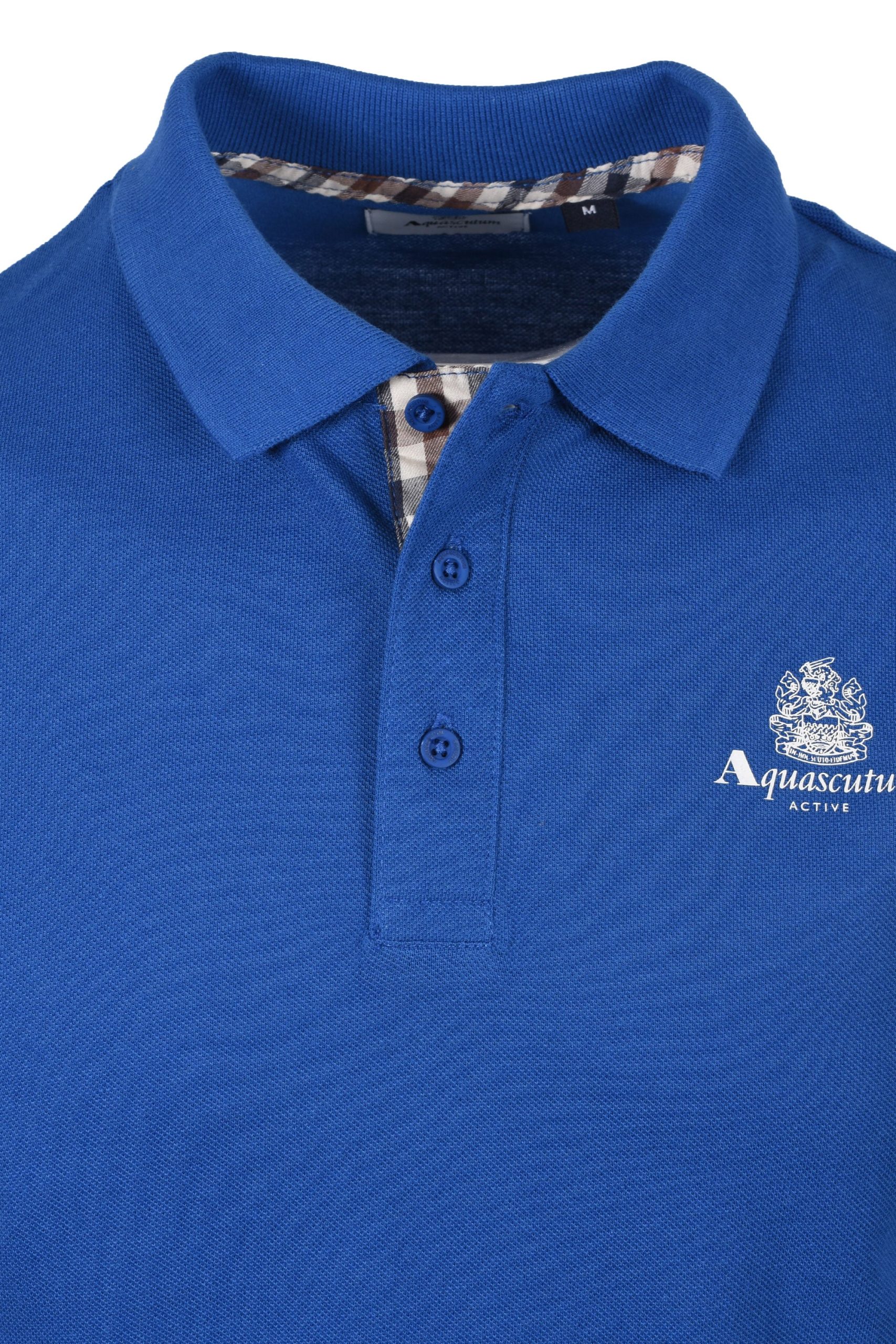 Aquascutum Small Logo Piquet Polo Shirt Royal Blue – Image 2