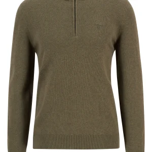 BARBOUR AVOCH HALF ZIP OLIVE MARL