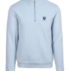 BELSTAFF HALF ZIP SWEATSHIRT SKY BLUE