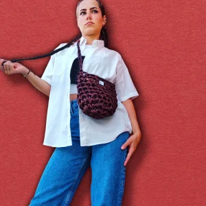 Chocolate Bag - Sac bandoulière satin en crochet