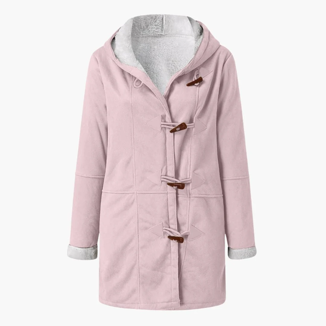 Manteau doublé femme en fausse fourrure avec capuche – Image 2
