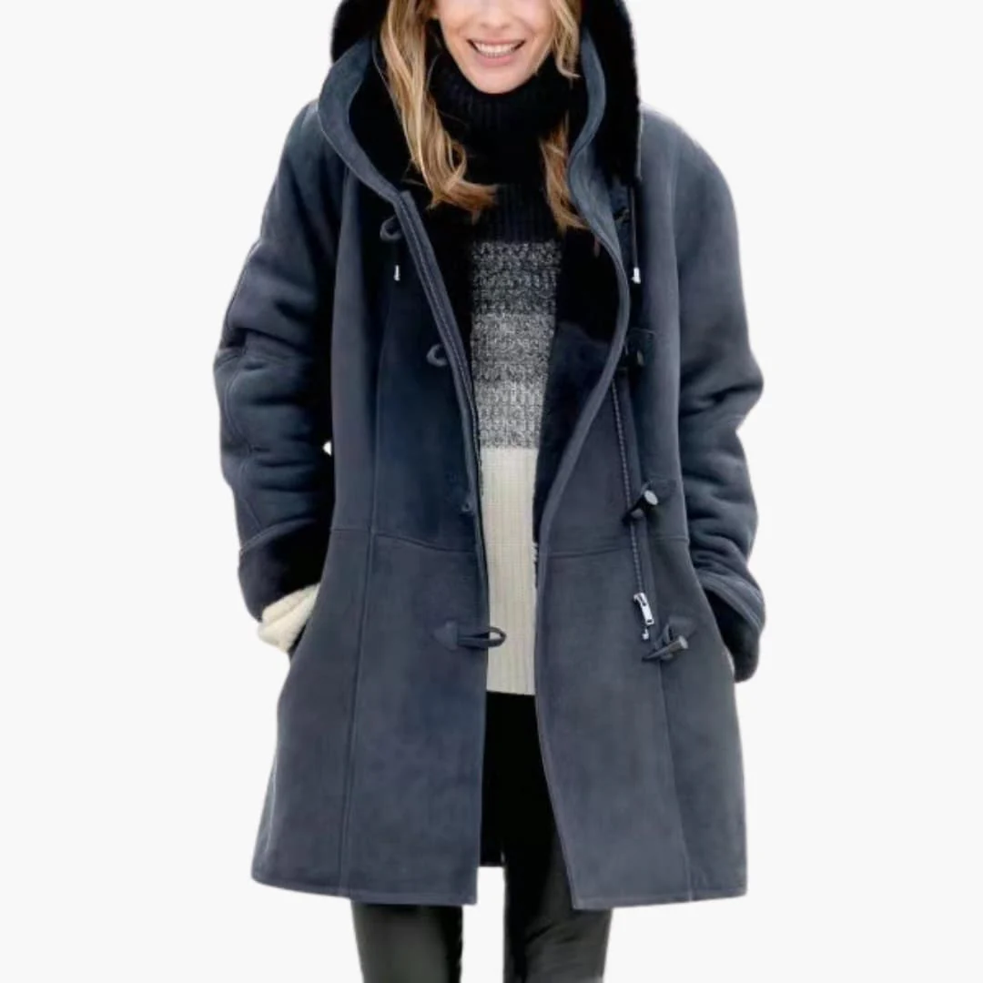 Manteau doublé femme en fausse fourrure avec capuche – Image 8