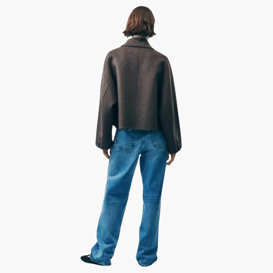 Veste femme en laine mélangée à coupe courte et fermeture à boutons – Image 4