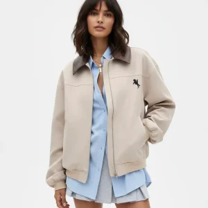 BLOUSON CONTRASTÉ À COL CLASSIQUE