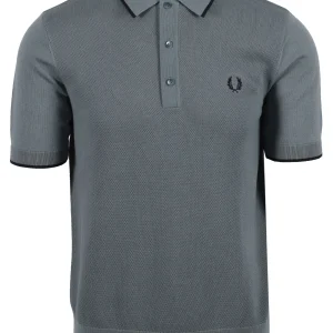 Fred Perry Pique Knitted Polo Stockport Blue