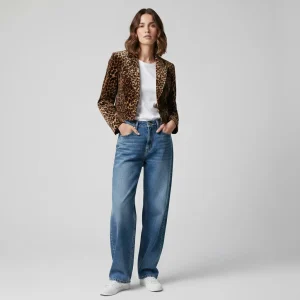 BLAZER TEXTURÉ IMPRIMÉ ANIMALIER