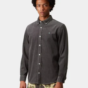 CARHARTT MADISON CORD SHIRT GRAPHITE